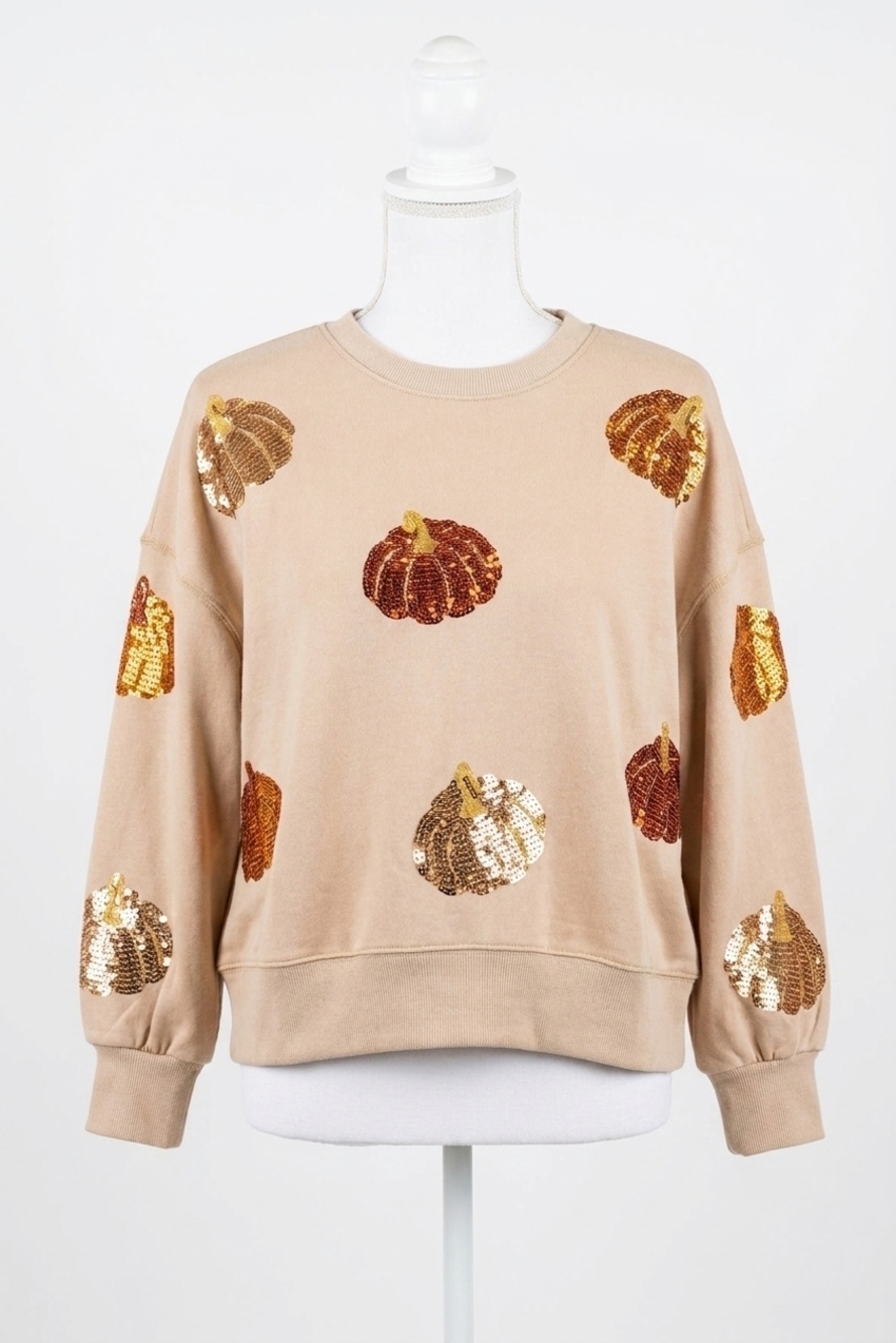 NEW MARY SQUARE millie pumpkin sweatshirt in beige